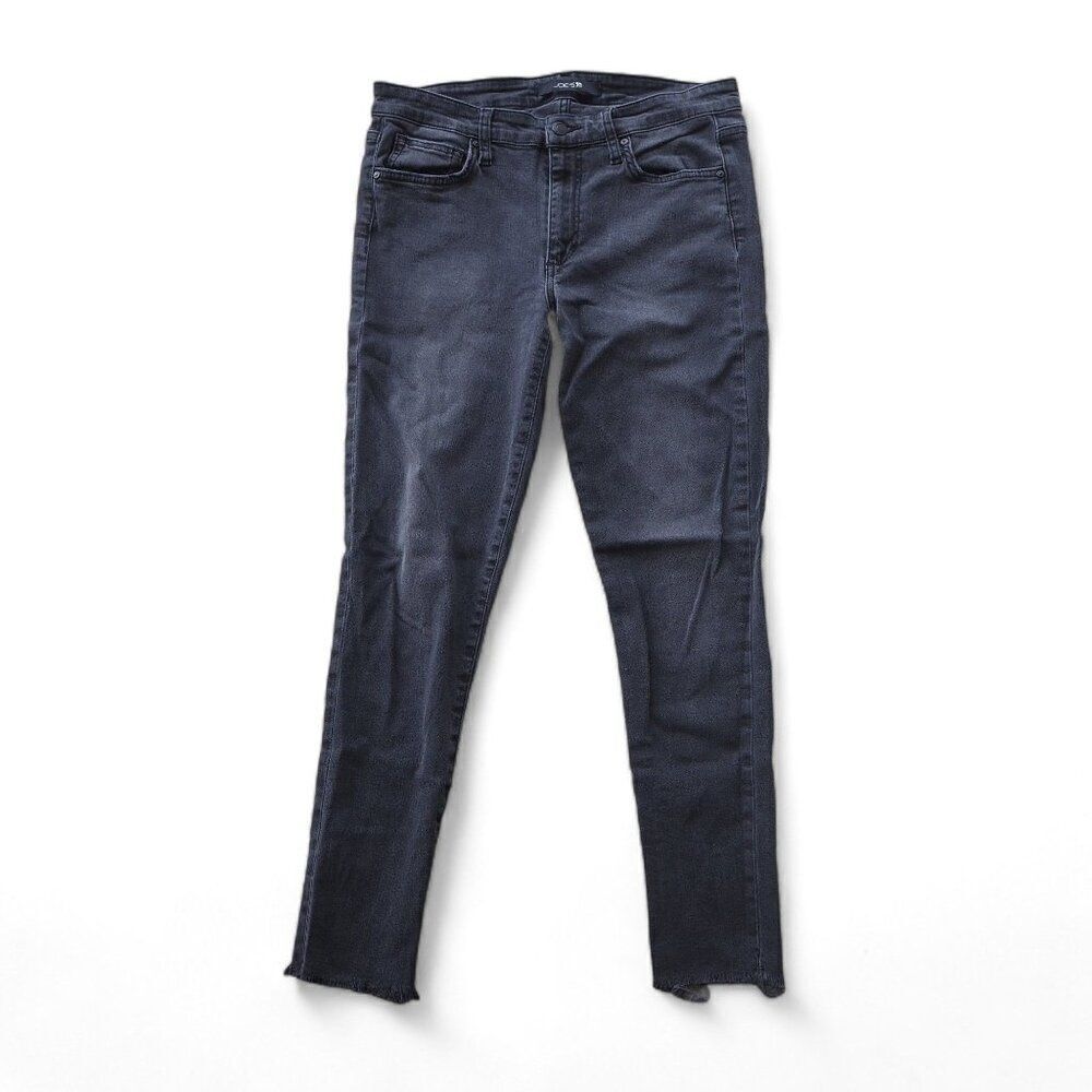 Joe's Skinny Ankle Raw Hem Jeans Distressed‎ Black (Grey) Women's 30